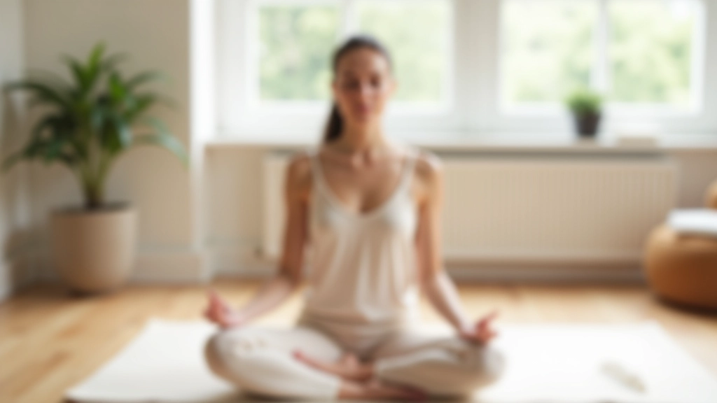 Person, die Stille und Meditation in friedlicher Atelierumgebung praktiziert